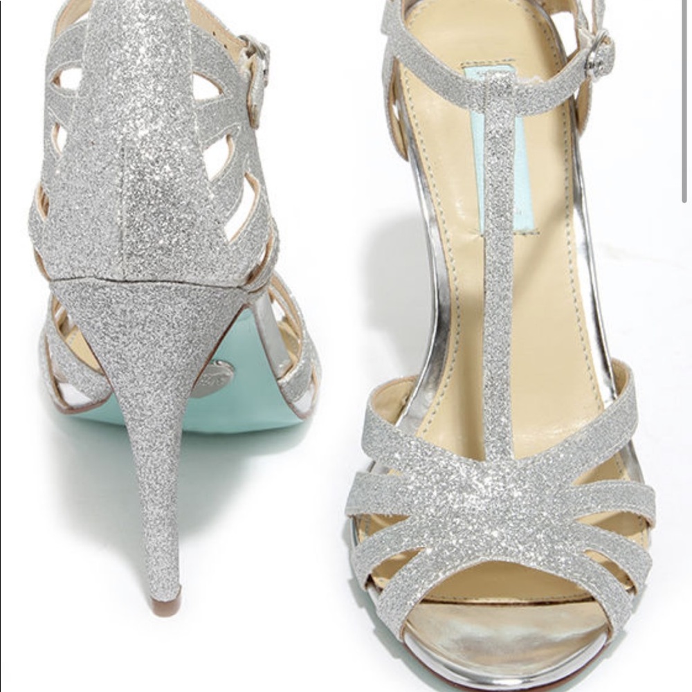 COPY - Betsey Johnson silver glitter heels